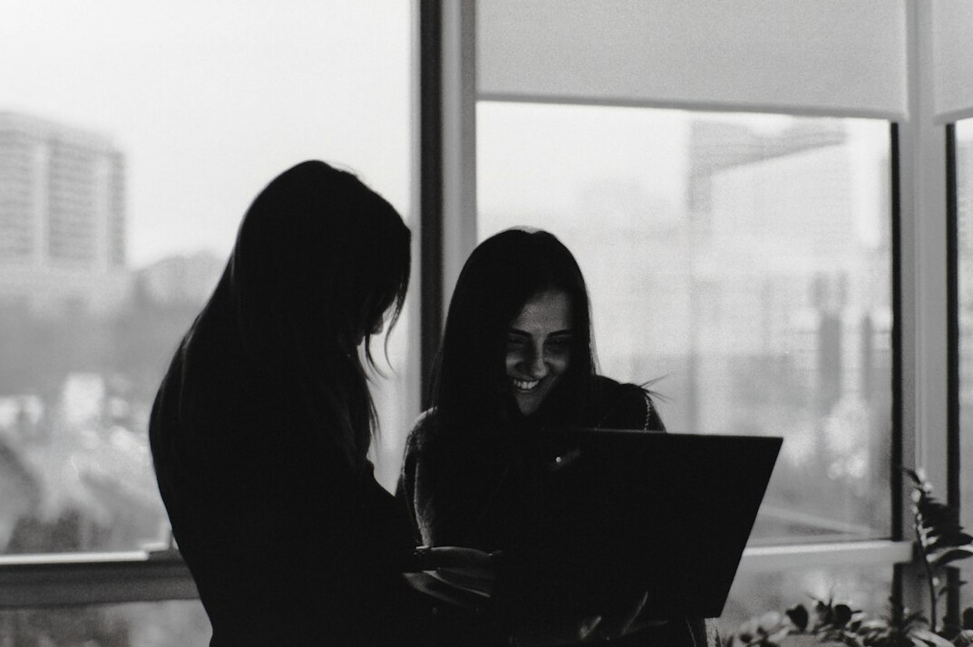 team discussion in modern office